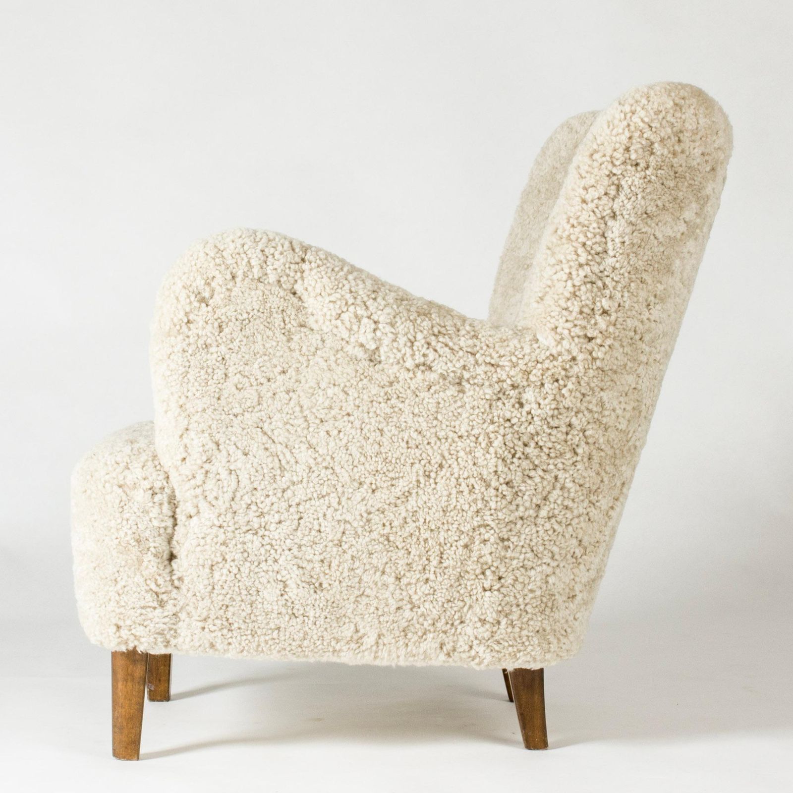 Midcentury Modern Sheepskin Lounge Chairs, Sweden, 1940s photo 13453.0