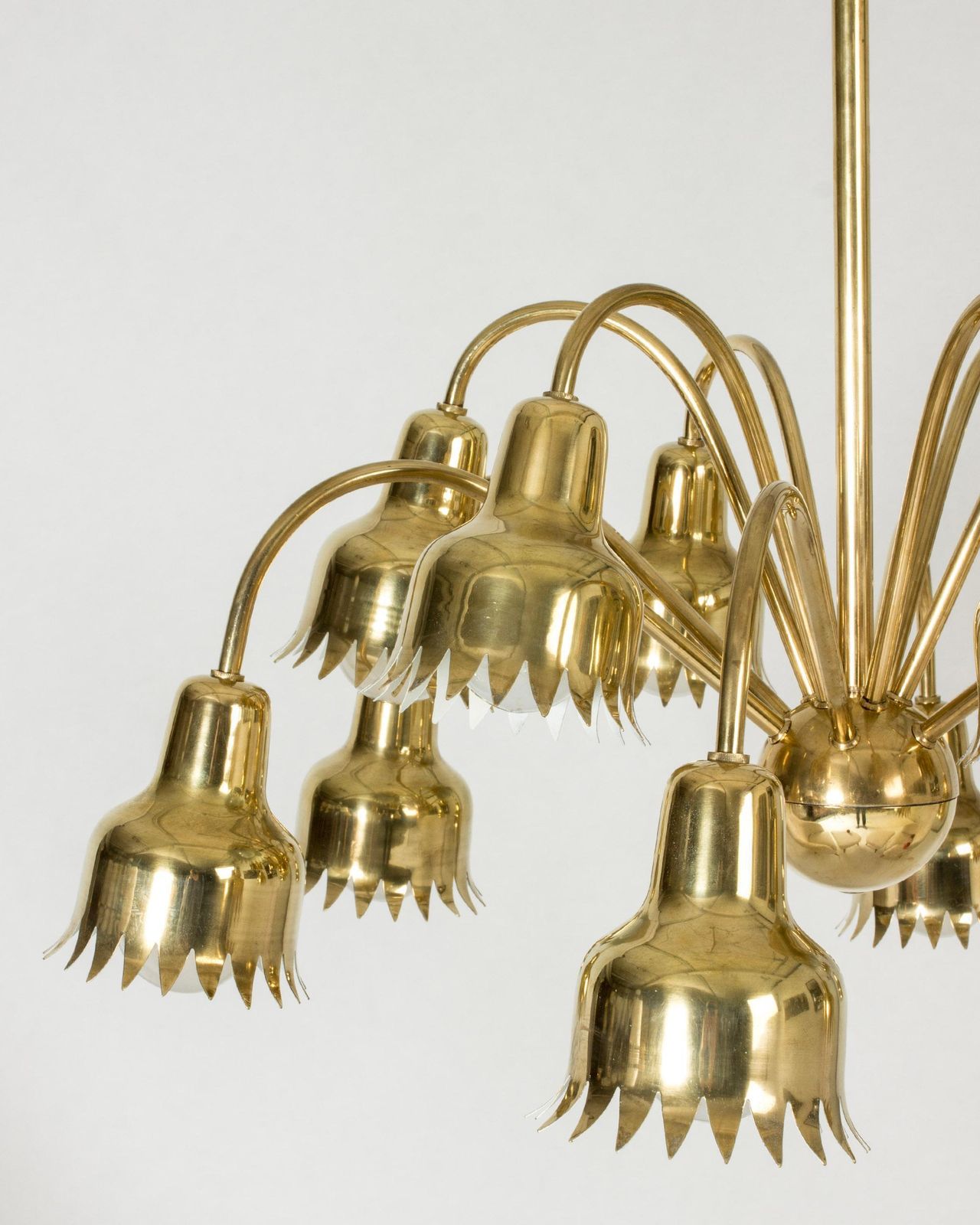 Scandinavische mid-century messing hanglamp, Hans Bergström, Zweden, jaren 1940 photo 13575.0