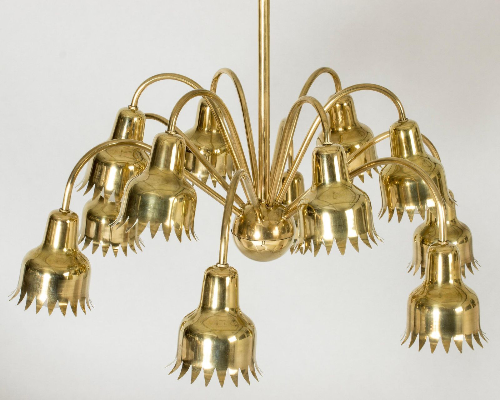 Scandinavische mid-century messing hanglamp, Hans Bergström, Zweden, jaren 1940 photo vinterior