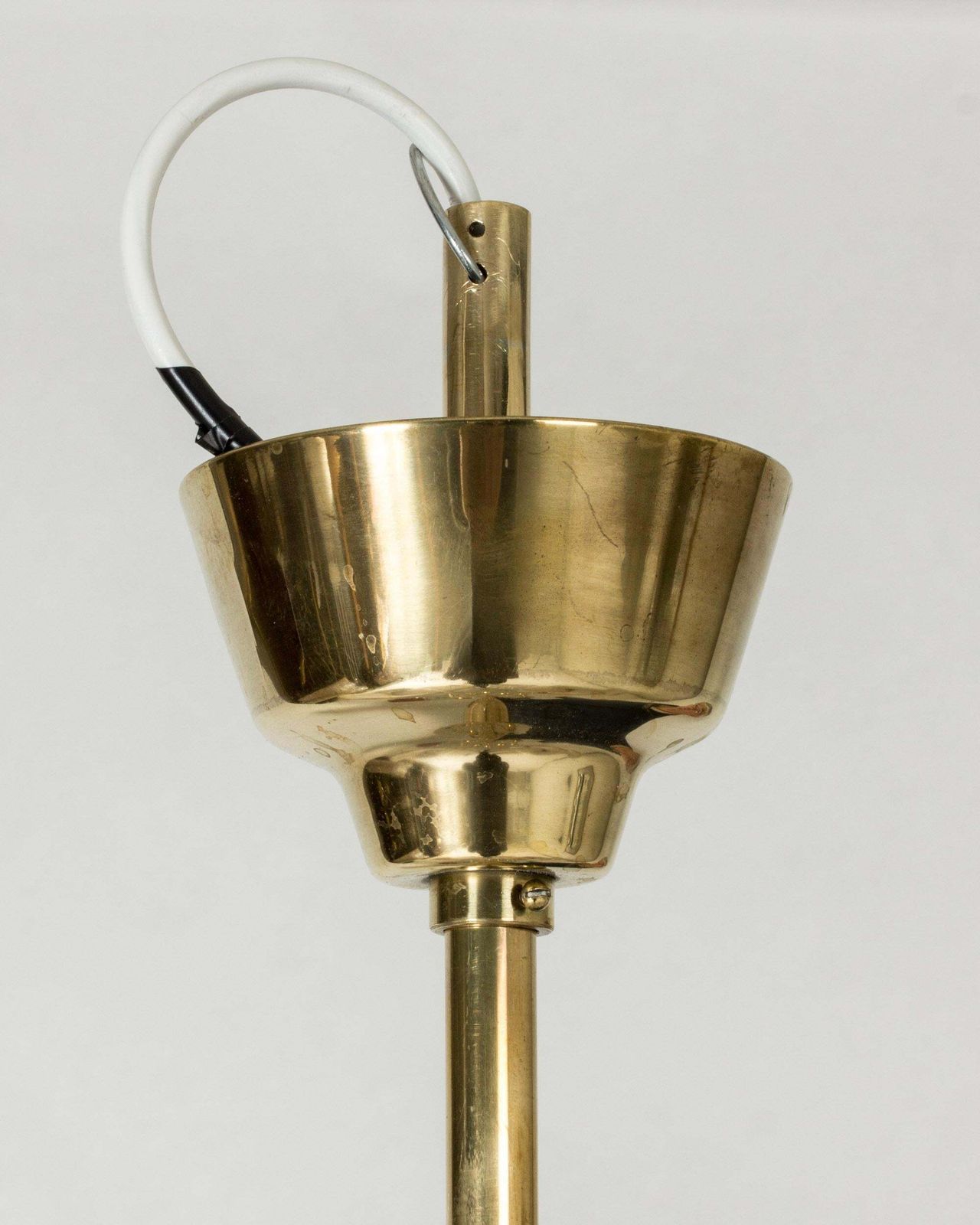 Lustre scandinave Mid-Century en laiton, Hans Bergström, Suède, années 1940 photo vintage