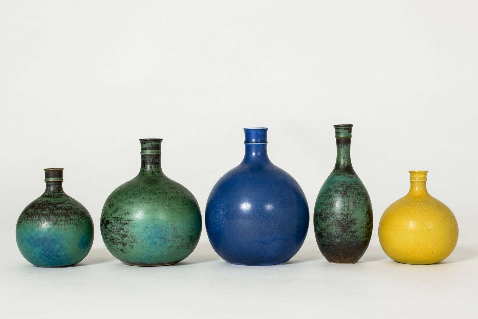 Midcentury Stoneware Vases By Stig Lindberg, Gustavsberg, Sweden, 1960s photo for sale