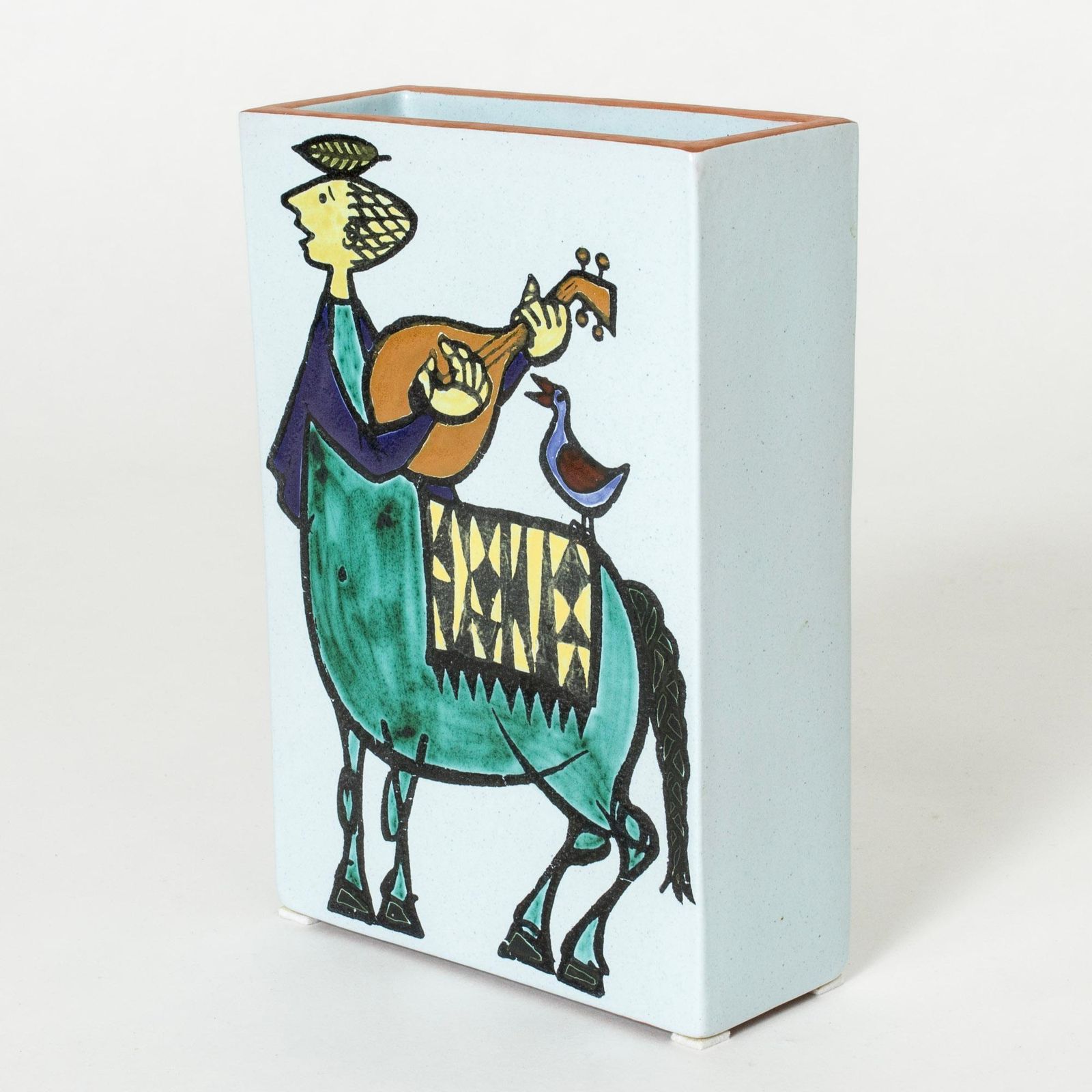 Vase en faïence « Karneval » scandinave, Stig Lindberg, Gustavsberg, Suède, années 1950 photo furniture