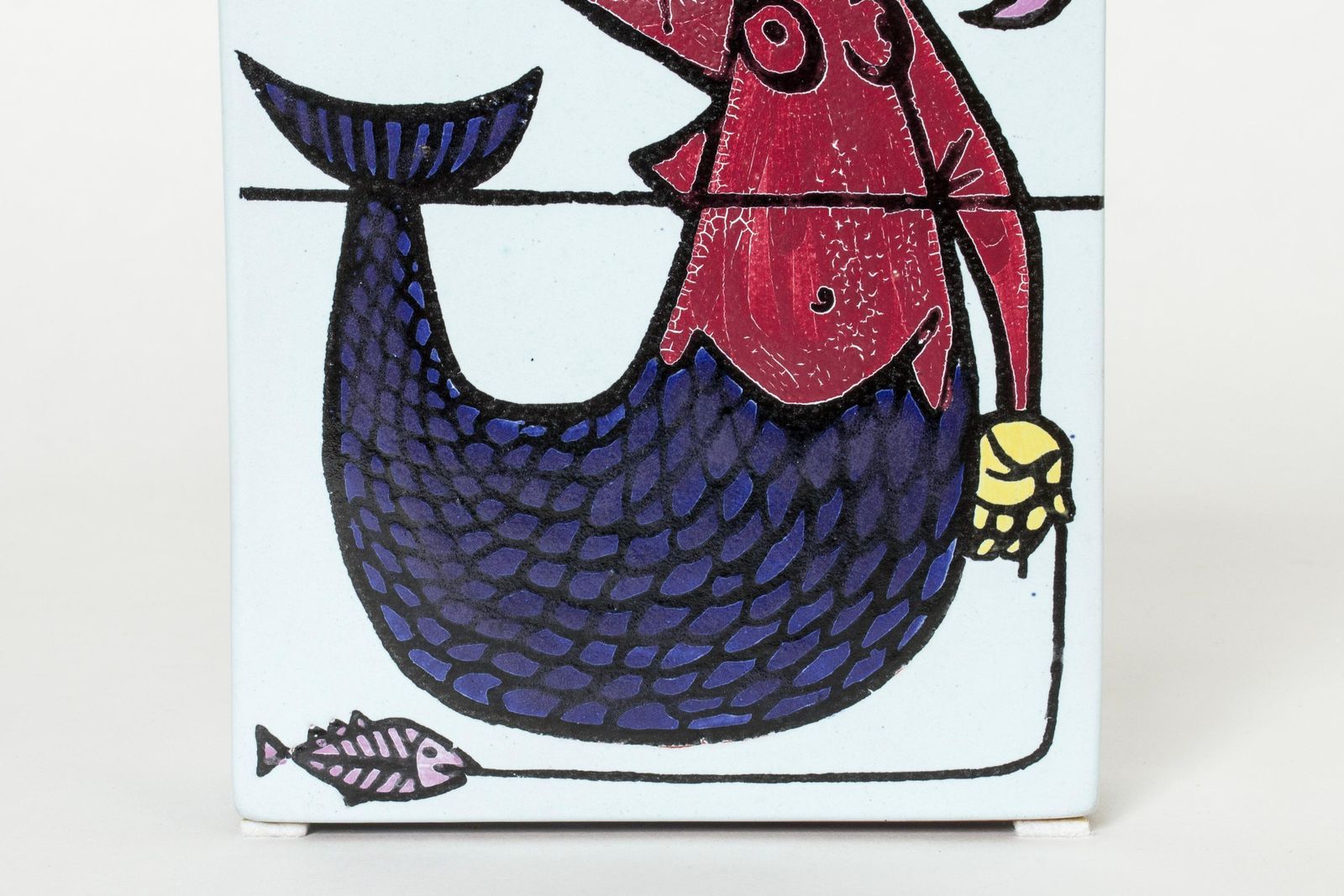 Scandinavian "Karneval" Faience Vase, Stig Lindberg, Gustavsberg, Sweden, 1950s photo 815.0
