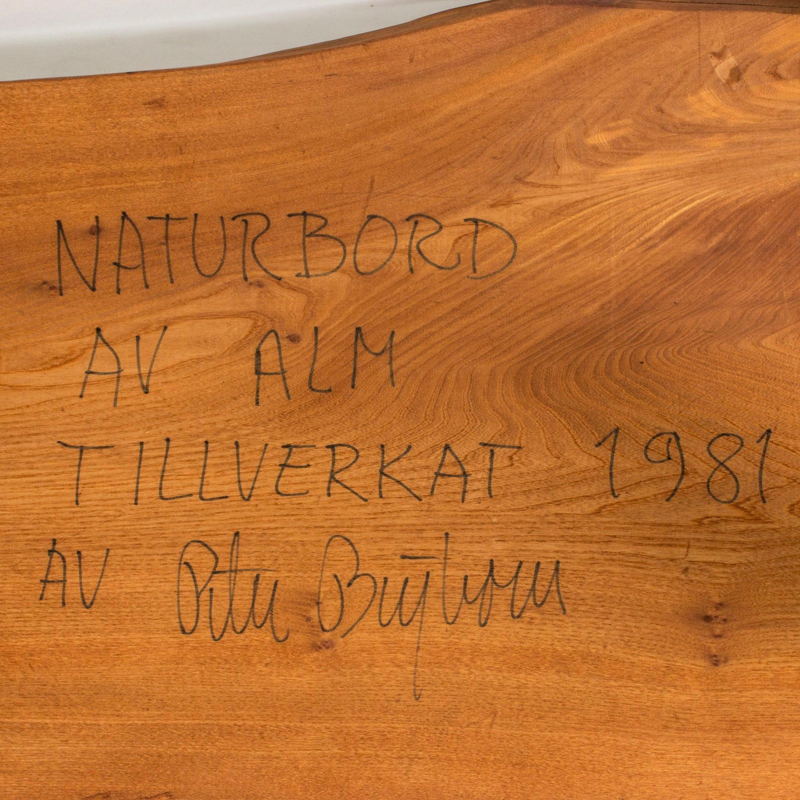 Organic Live Edge Elm Coffee Table By Peter Beijbom, Sweden, 1981 photo vintage