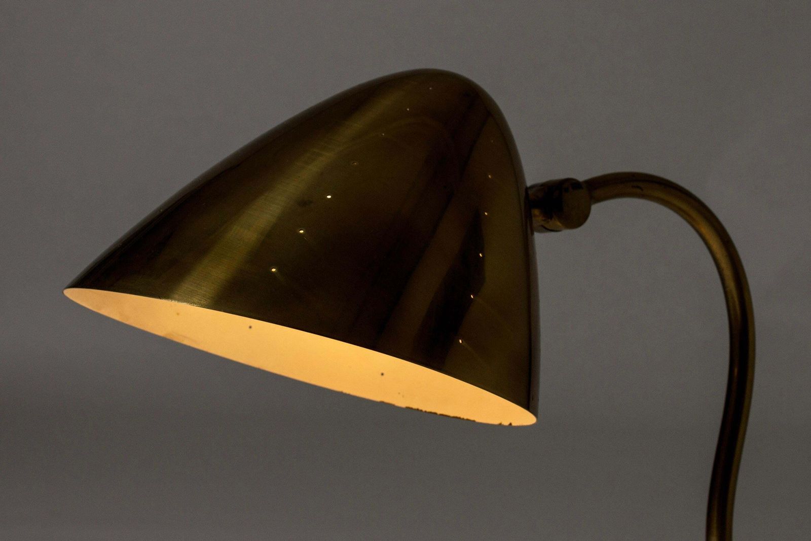 Midcentury Modern Brass Table Lamp, Boréns, Sweden, 1950s photo vintage
