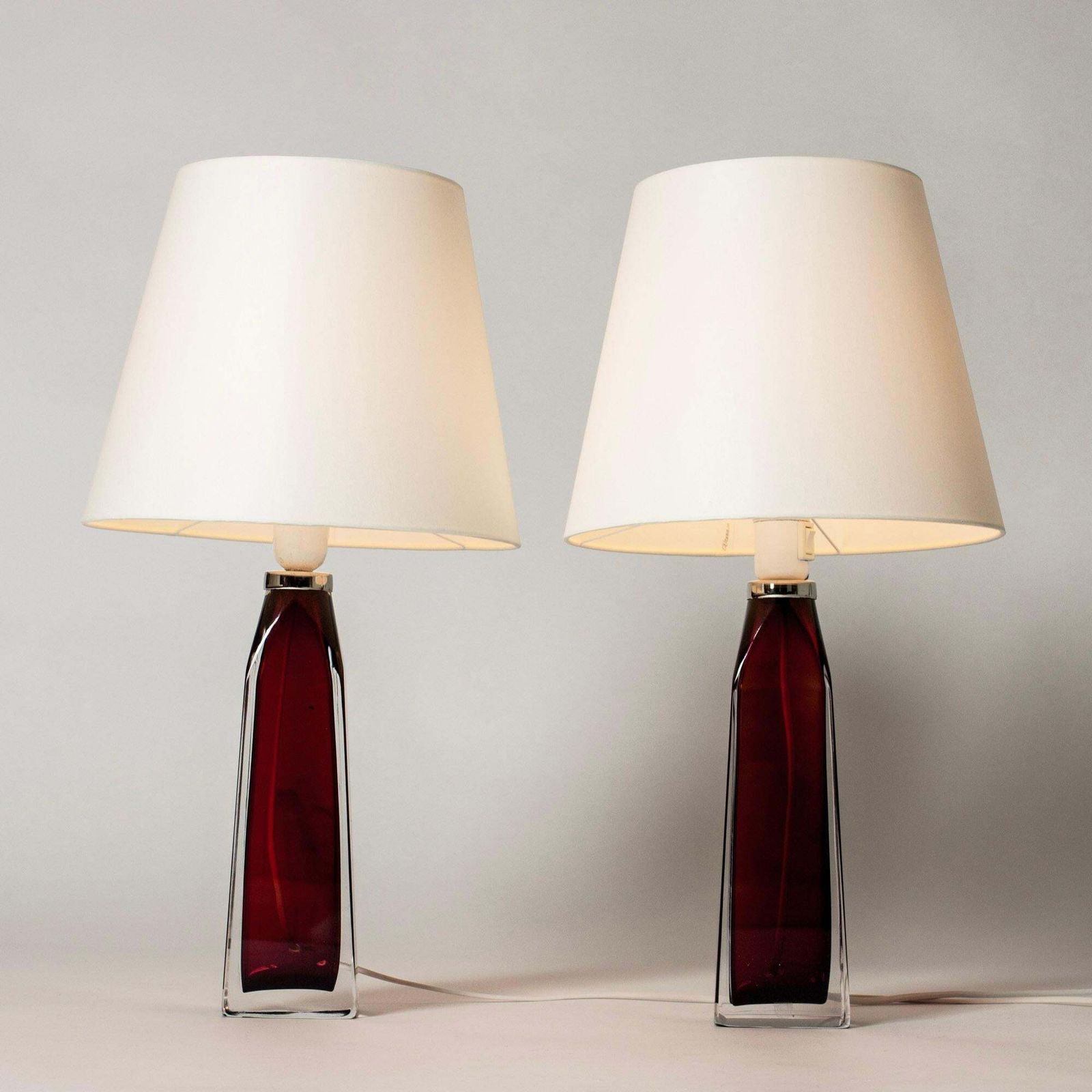 Midcentury Glass Table Lamps By Carl Fagerlund, Orrefors, Sweden, 1960s photo furniture