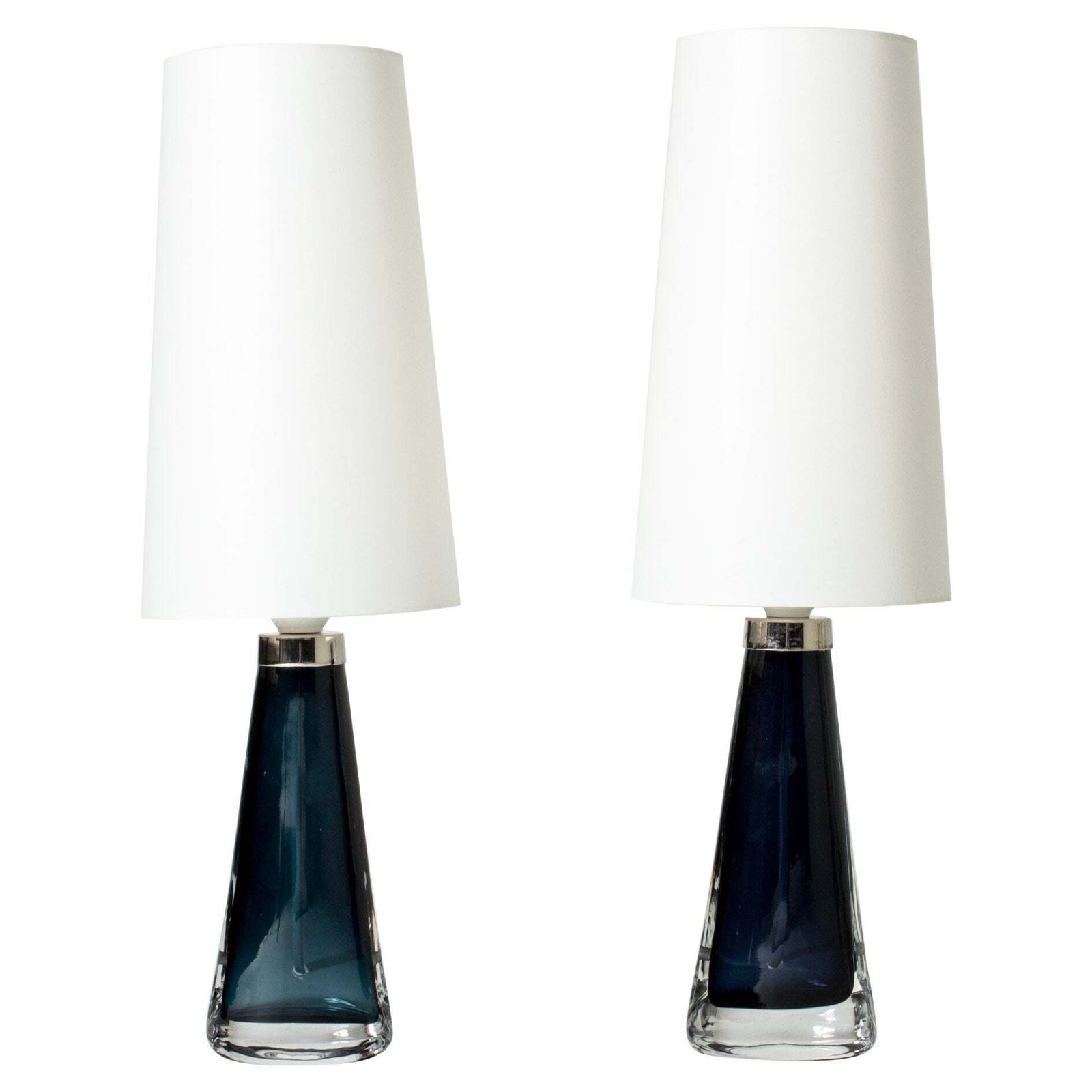 Mid-century glazen tafellampen van Carl Fagerlund, Orrefors, Zweden, jaren 1960