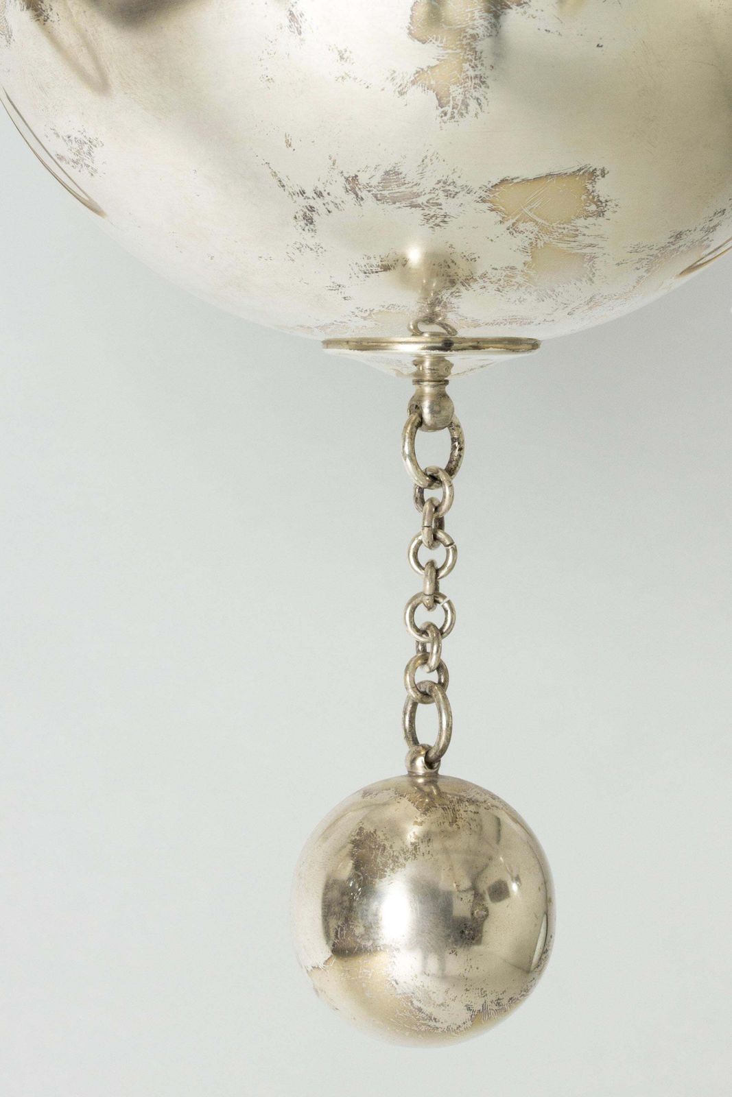 Scandinavian Modern zilveren plafondlamp van Elis Bergh, C. G. Hallberg, jaren 1920 photo vintage