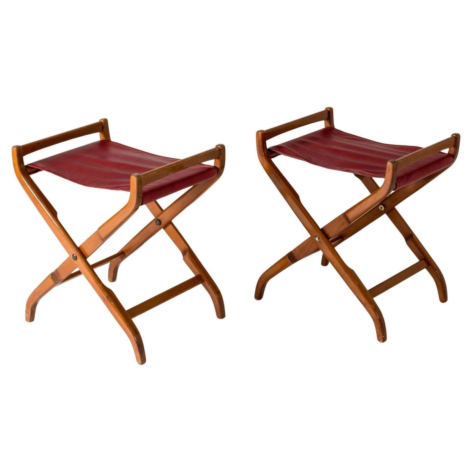 Tabourets scandinaves modernes par David Rosén, NK, Suède, années 1950