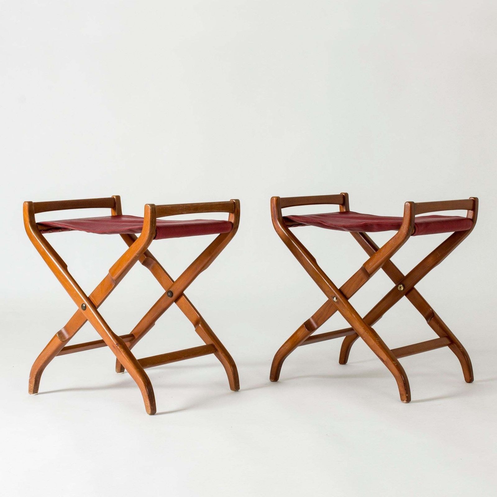 Tabourets scandinaves modernes par David Rosén, NK, Suède, années 1950 photo furniture