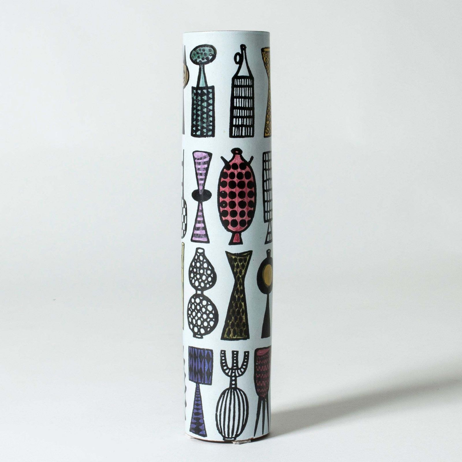 Faience "Karneval" vaas van Stig Lindberg photo for sale
