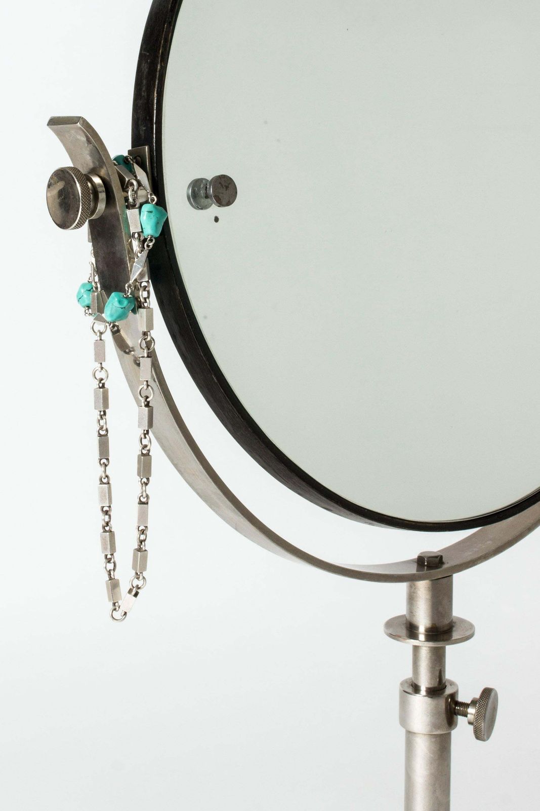 Miroir de table mid-century en laiton, Suède, années 1930 photo vintage