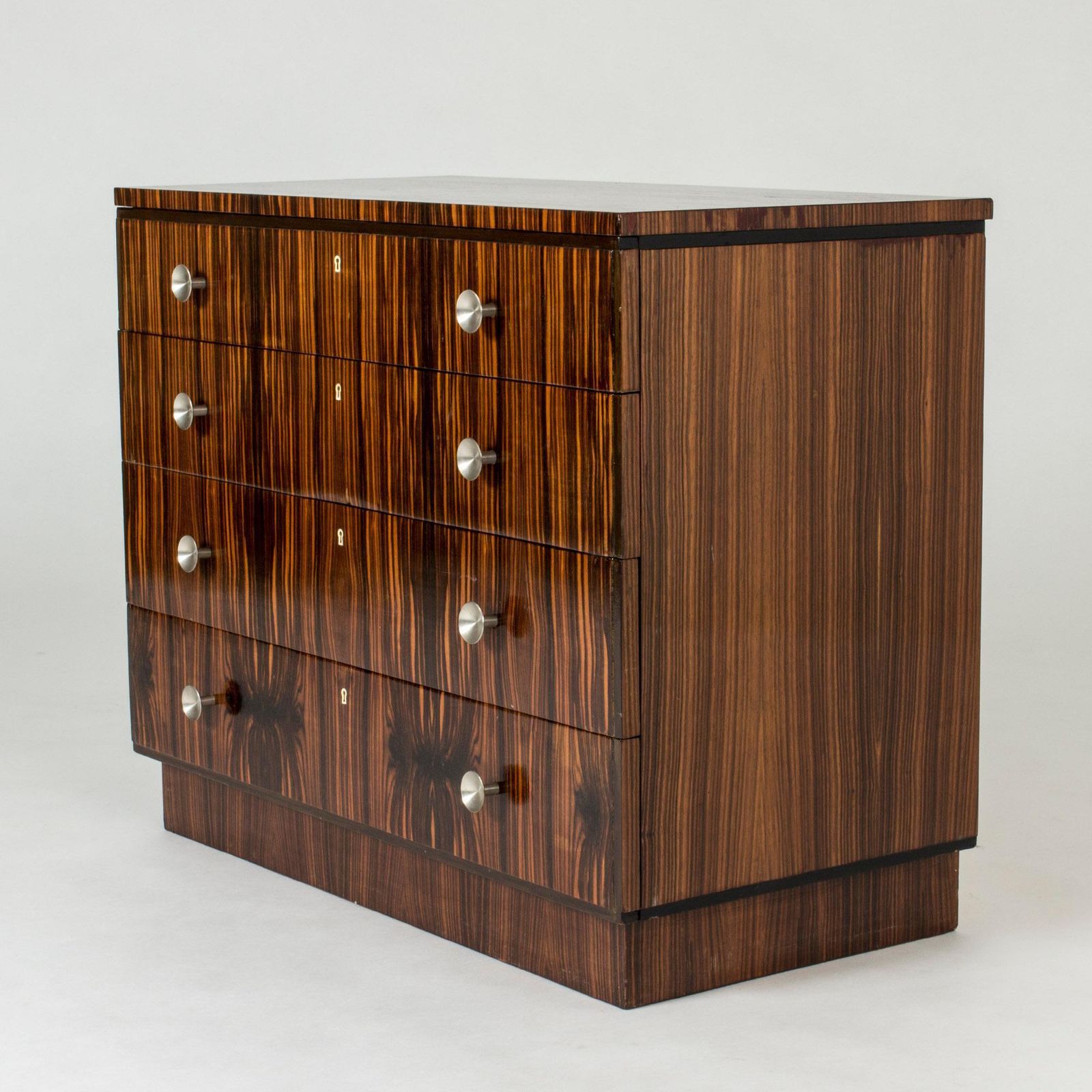 Swedish 1930s Functionalist Zebrano Chest Of Drawers photo furniture