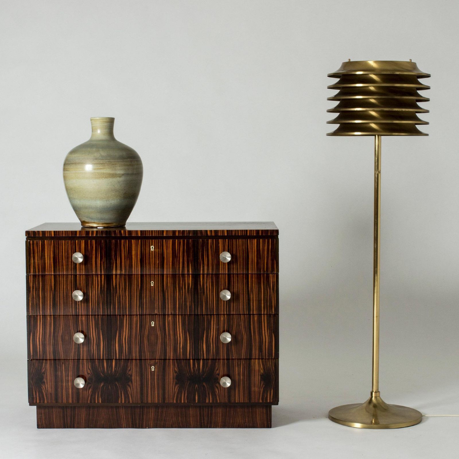photo for sale Swedish 1930s Functionalist Zebrano Chest Of Drawers