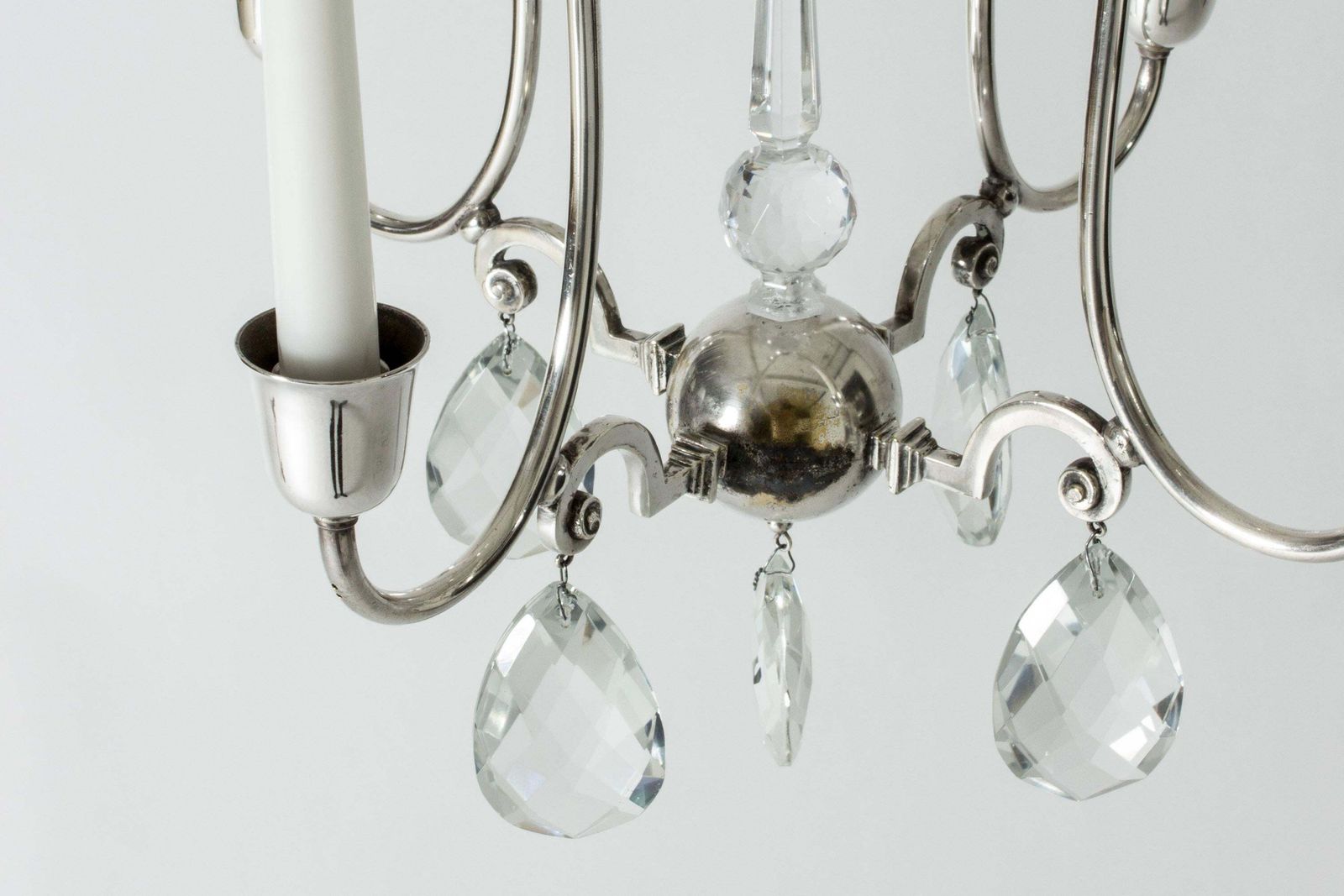 Lustre à bougies par Elis Bergh pour C. G. Hallberg, Suède, années 1920 photo 1922.0