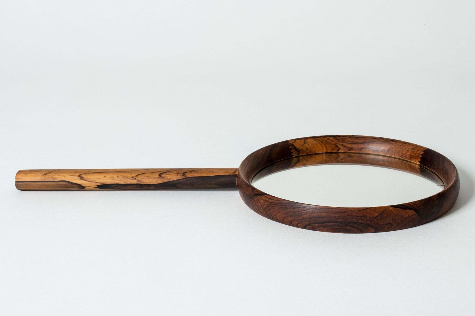Hand Mirror van Uno & Östen Kristiansson, rozenhout, Zweden, jaren 1950 photo for sale