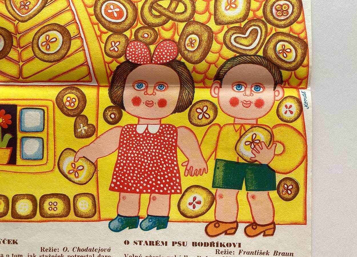 Original Film Poster, Gingerbread House, Leoš Konáš, 1971, Genuine Vintage Czech Design photo vintage