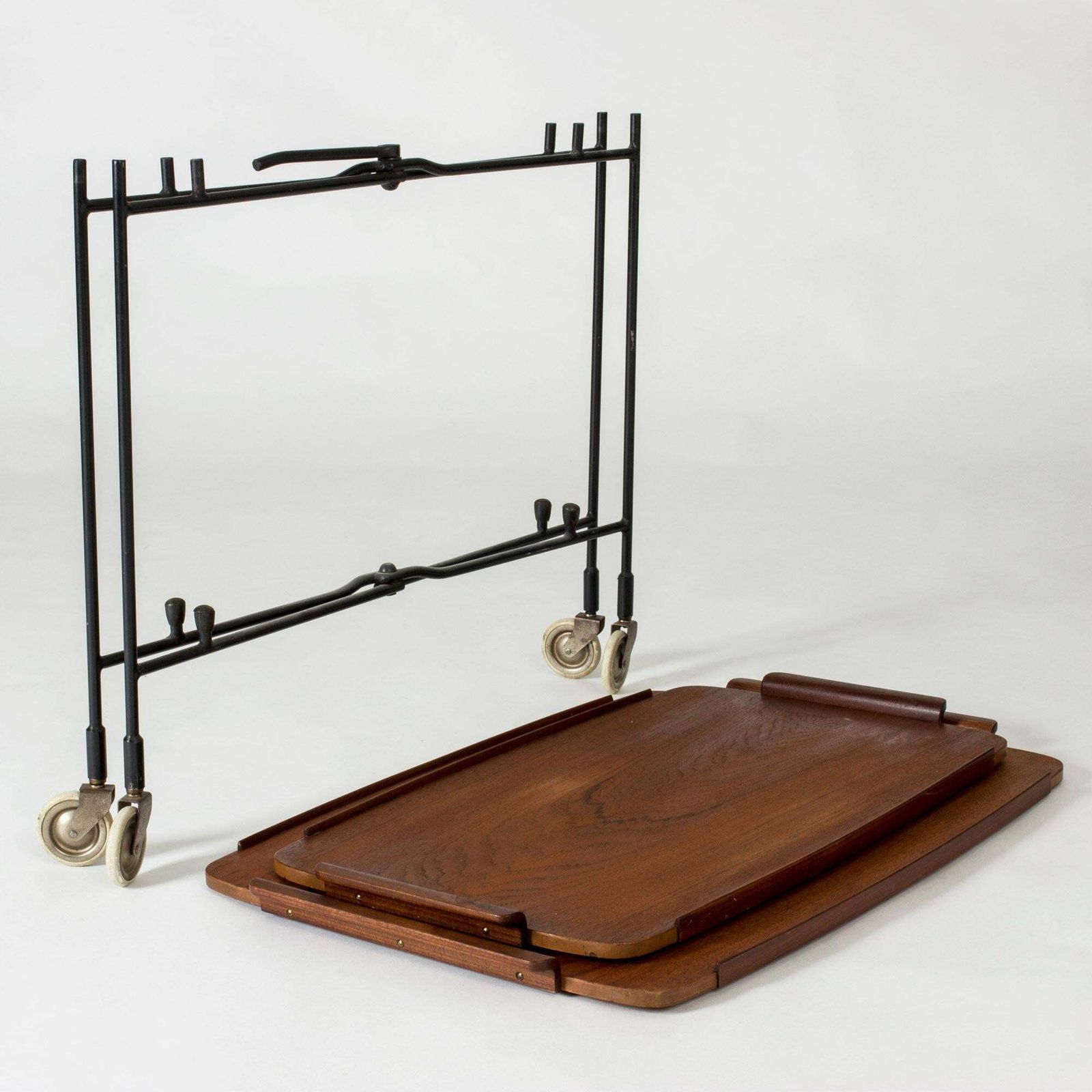 Teak Serving Cart From Firma Glas & Trä, Sweden, 1950s photo buy