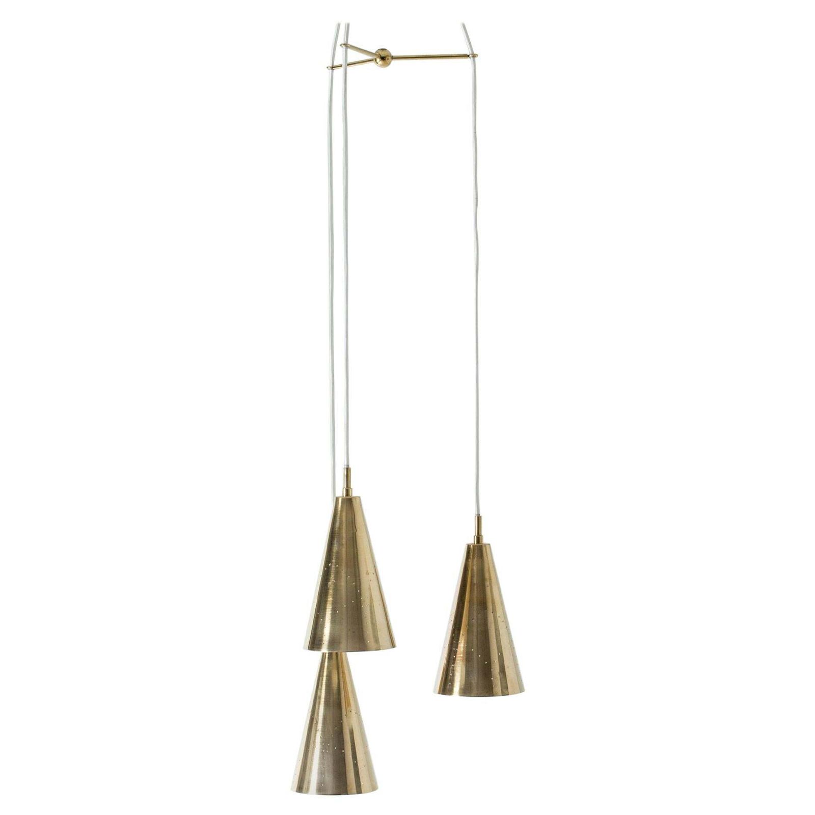 Rare Brass Ceiling Lamp By Hans Agne Jakobson. Sweden, 1950s.