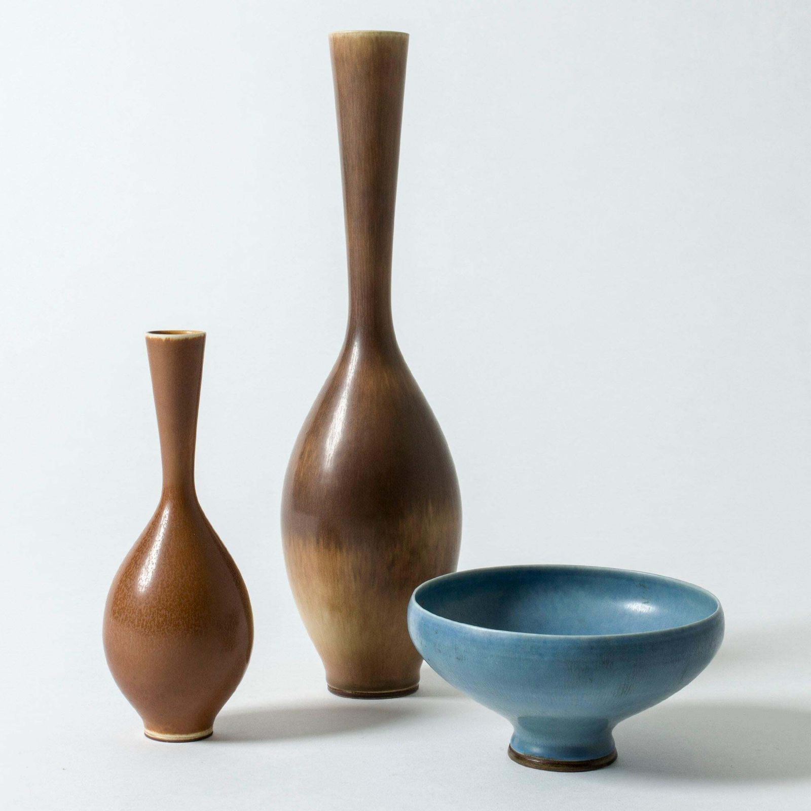 Brown Hare's Fur Stoneware Vase By Berndt Friberg For Gustavsberg, Sweden, 1956 photo Home Decor