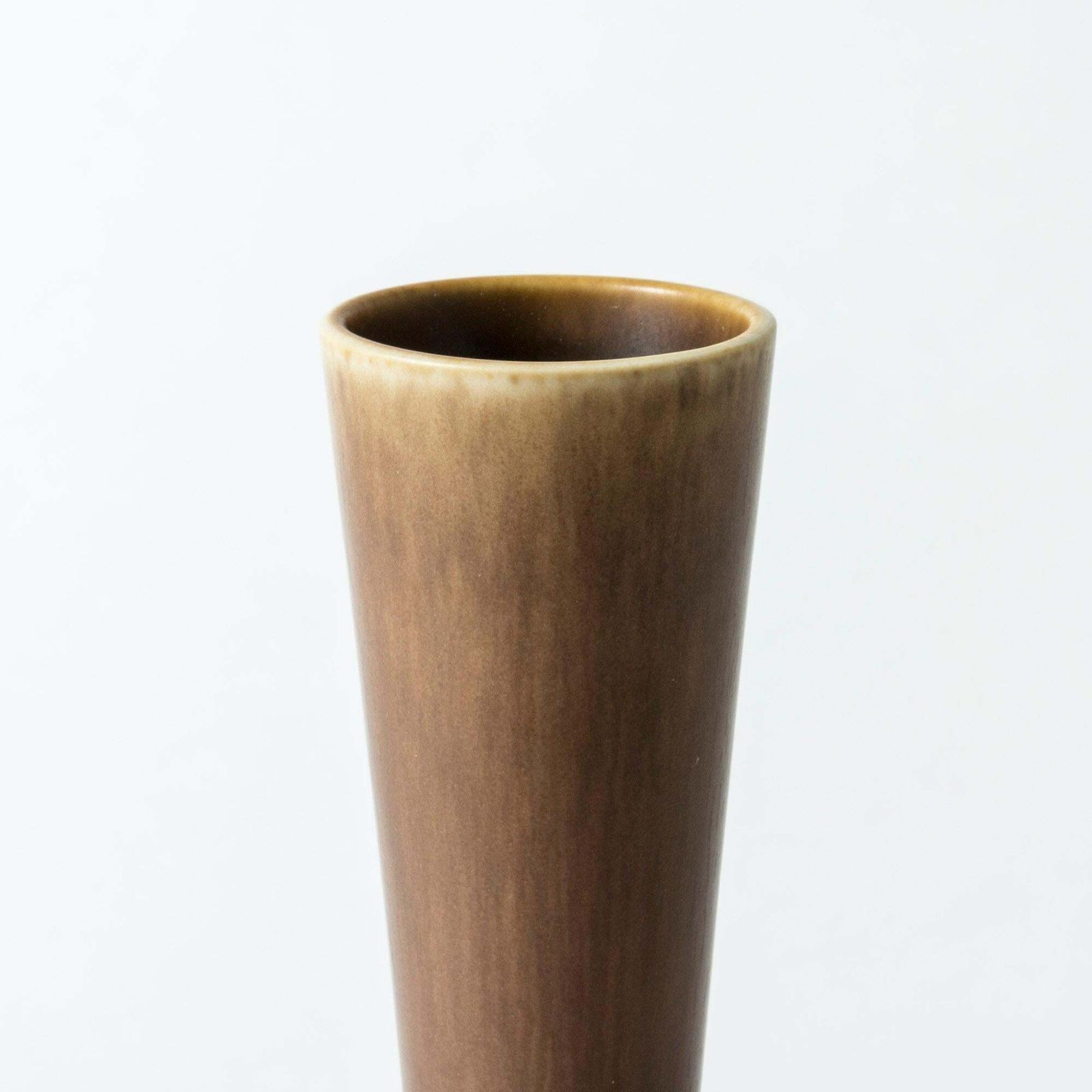 Brown Hare's Fur Stoneware Vase By Berndt Friberg For Gustavsberg, Sweden, 1956 photo vinterior