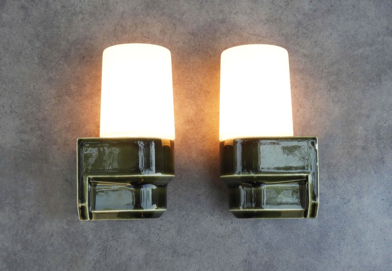 Pair Of Swedish Mid Century Ifö 6081 Porcelain Wall Lights, C.1970s photo Lighting