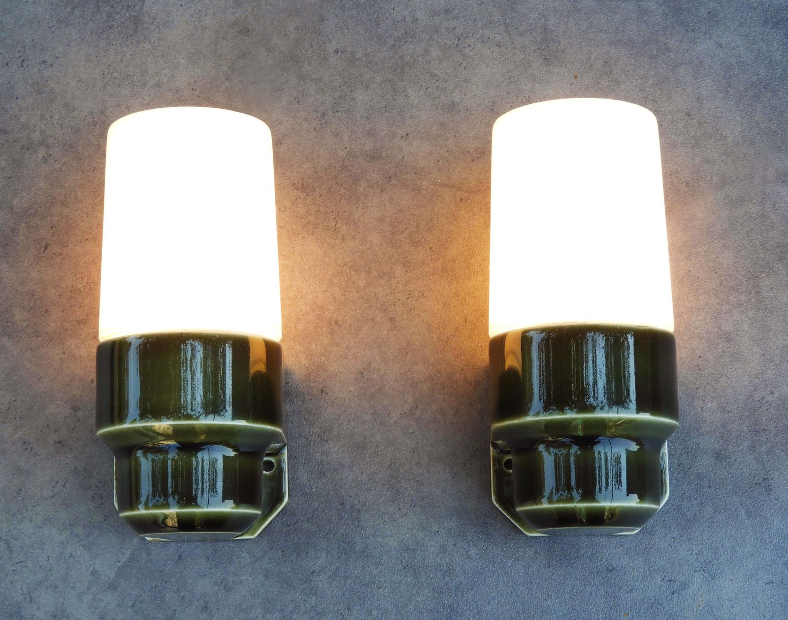 Pair Of Swedish Mid Century Ifö 6081 Porcelain Wall Lights, C.1970s photo buy