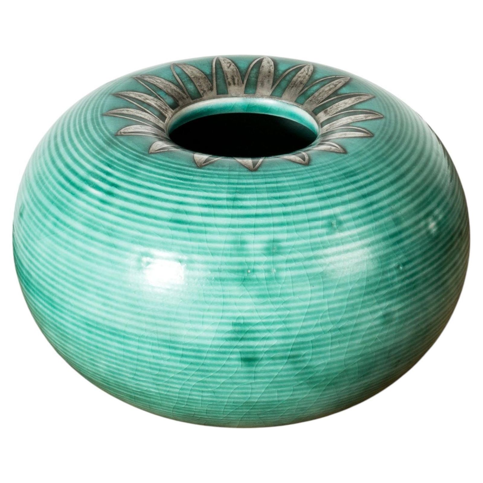 Stoneware "Argenta" Vase By Wilhelm Kåge, Gustavsberg, Sweden, 1933