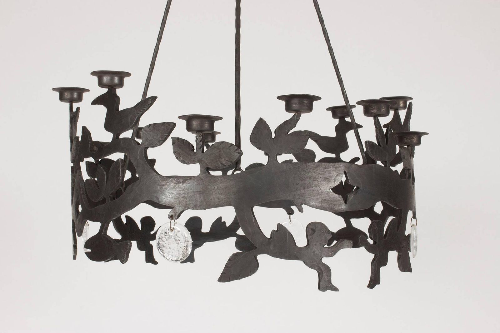 Lustre en fer forgé et verre par Bertil Vallien photo furniture