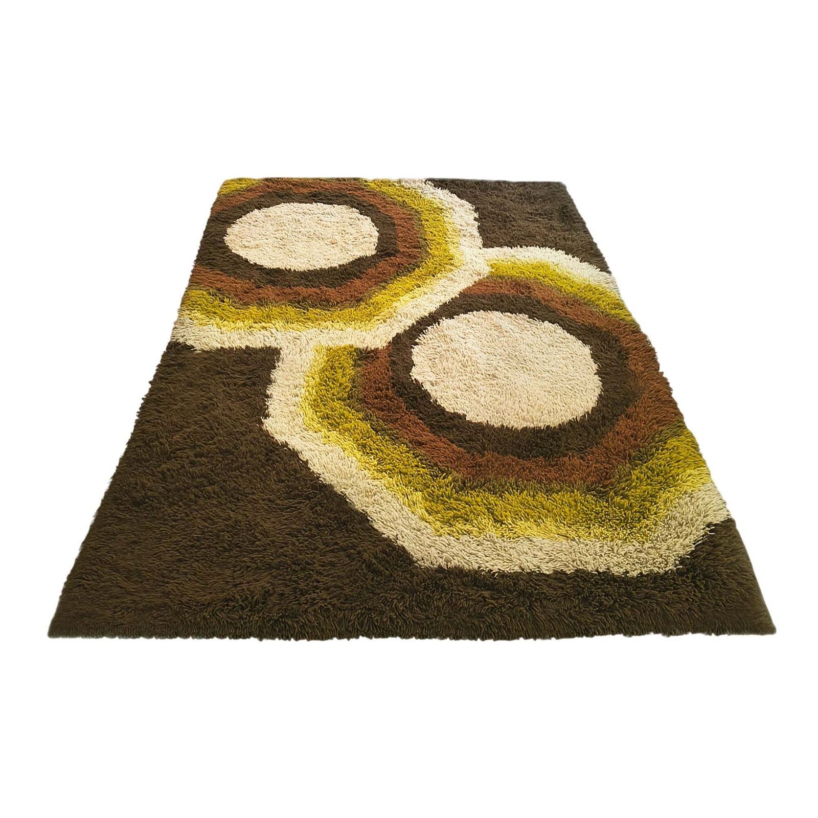 Tapis Space Age Desso avec étiquette du fabricant, années 1970.