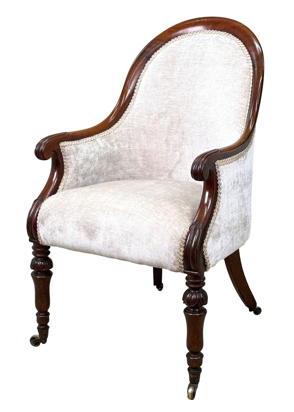 Regency Mahogany Tub Library Armchair, English 19th Century (England, Circa 1825)