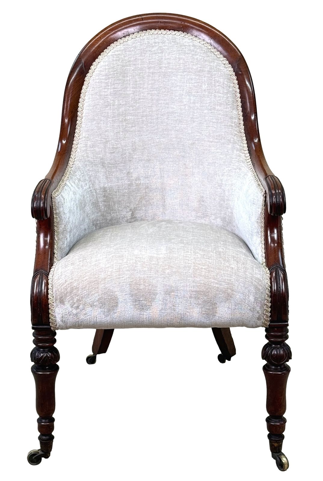photo for sale Fauteuil de bibliothèque Regency en acajou, style cuvette, Angleterre, XIXe siècle (vers 1825)
