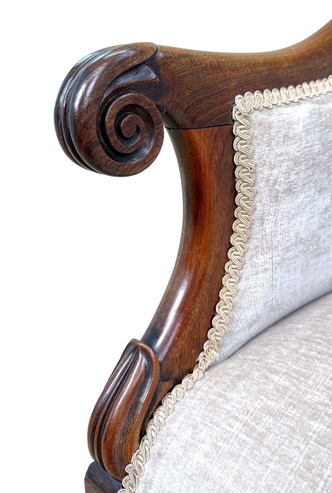 Fauteuil de bibliothèque en cuvette en palissandre, époque Regency anglaise, XIXe siècle (Angleterre, vers 1835) photo Mobilier