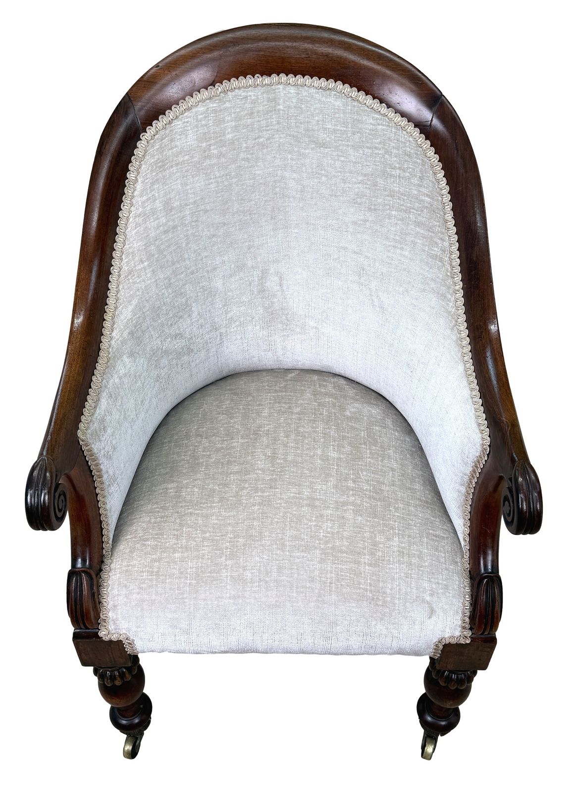 photo for sale Fauteuil de bibliothèque en cuvette en palissandre, époque Regency anglaise, XIXe siècle (Angleterre, vers 1835)
