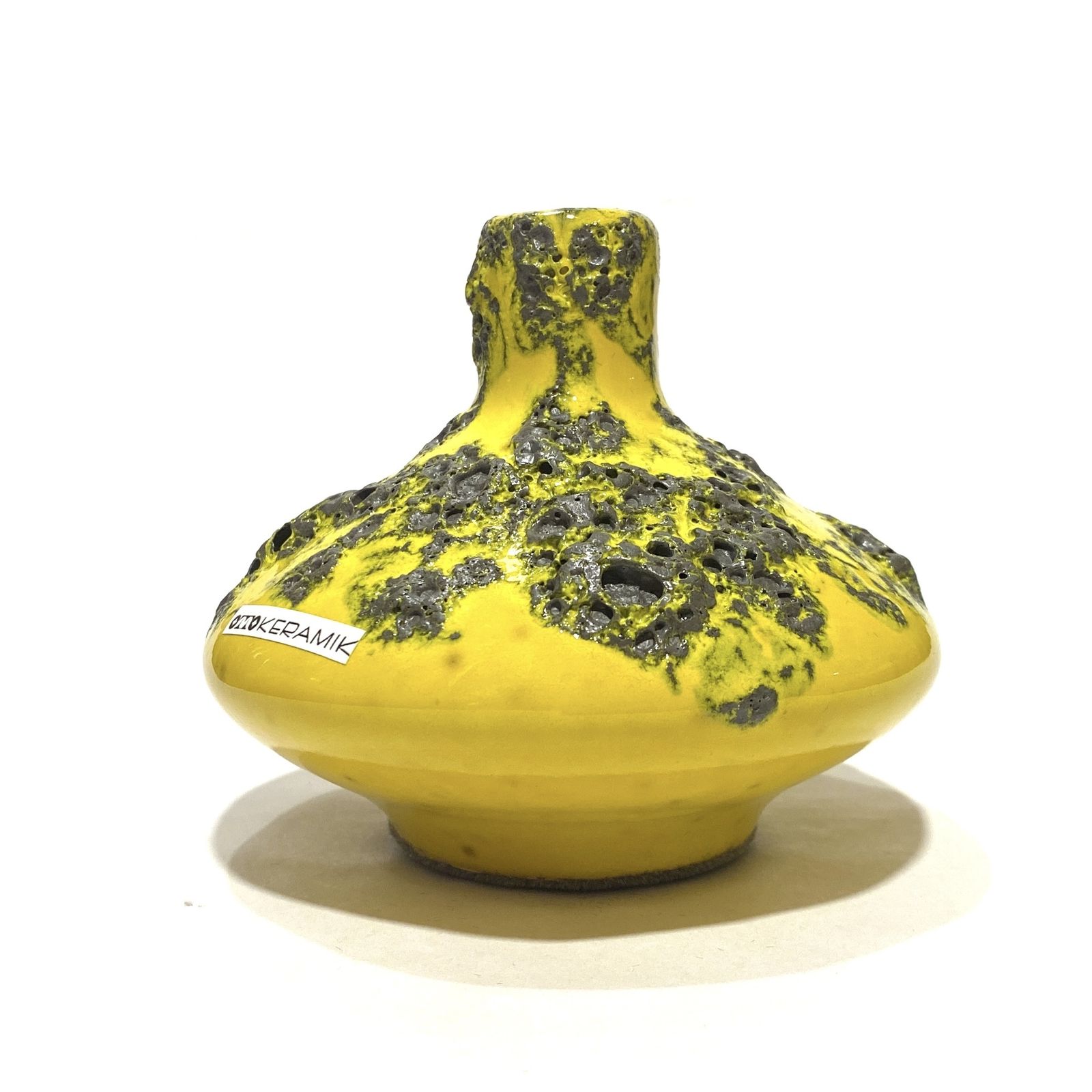 Otto Keramik 206 Vase In Yellow Fat Lava (11cm Dia), West German Pottery Glaze photo furniture