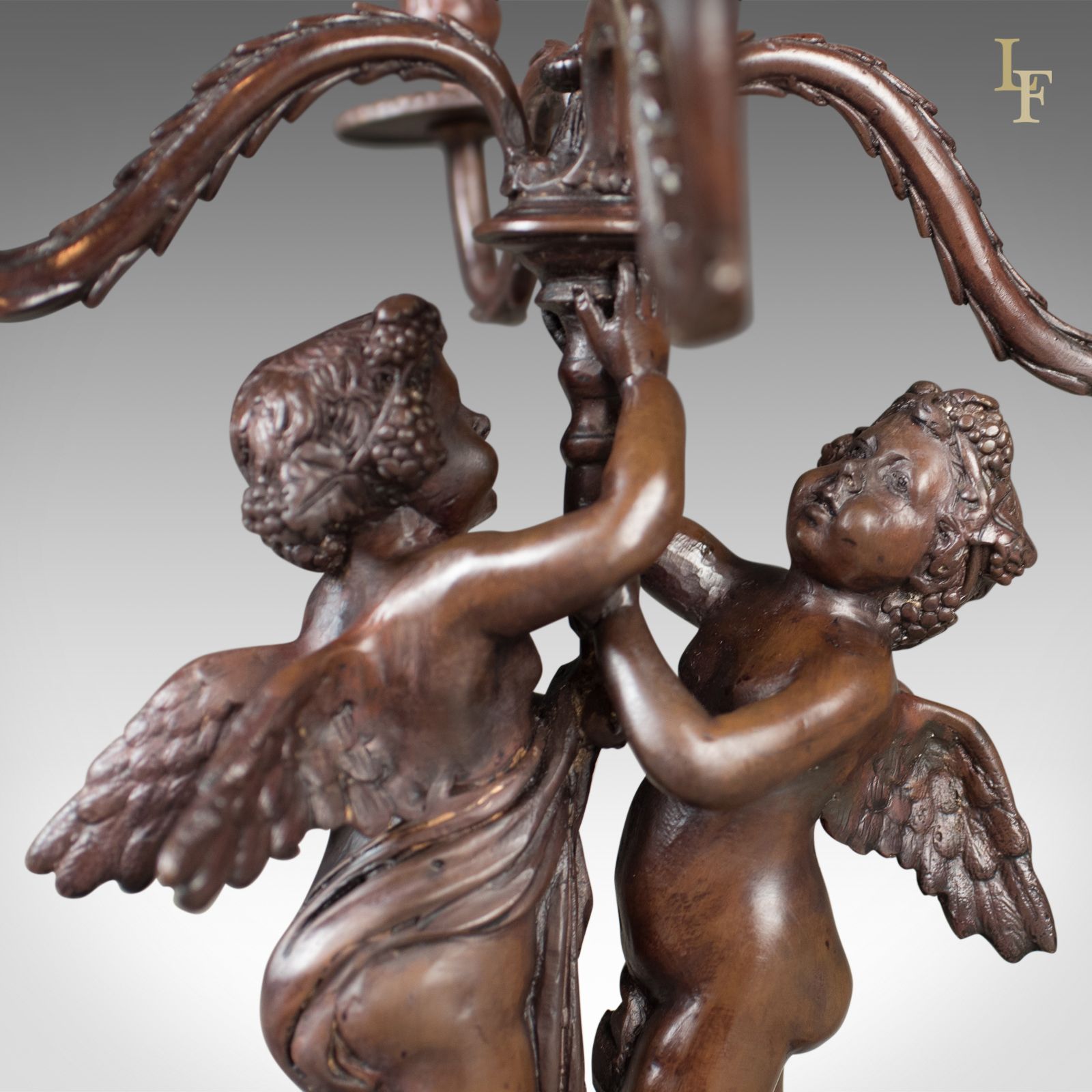 Bronze Girandole Candelabra, 4 Branch, Victorian Revival Candlestick photo 895.0