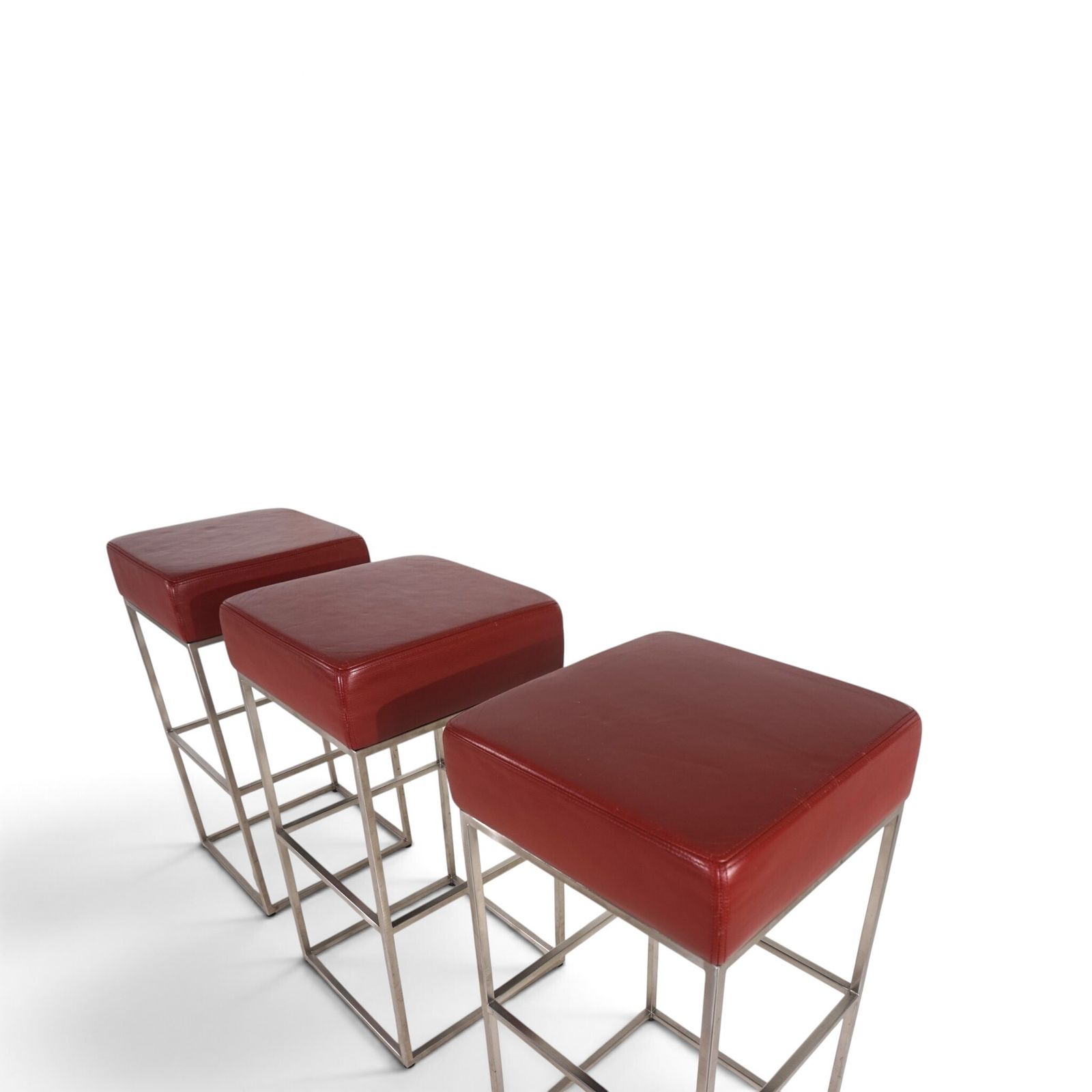 photo vinterior De Sede Set Of 3 Ds 218/55 Leather Bar Stools By Paolo Piva, 2000