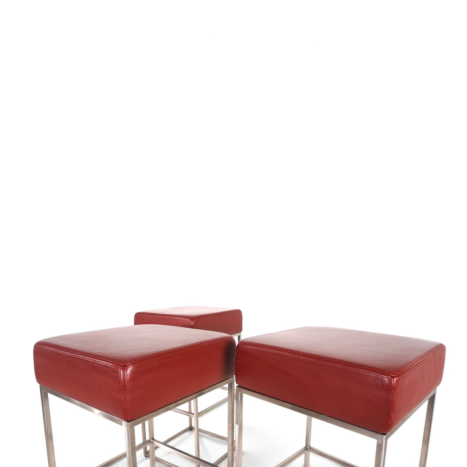 photo buy De Sede Set Of 3 Ds 218/55 Leather Bar Stools By Paolo Piva, 2000