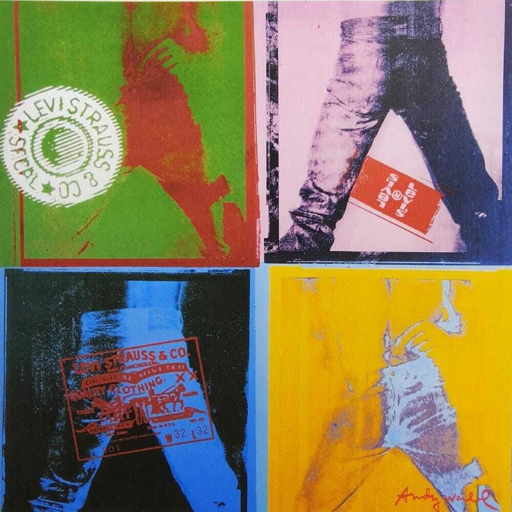 Andy Warhol "Levi's" Limited Edition Lithografie uit de jaren 1980, uitgegeven door Cmoa    Ddp-verzending voor leveringen naar het Verenigd Koninkrijk, met vooruitbetaalde invoerrechten. photo furniture