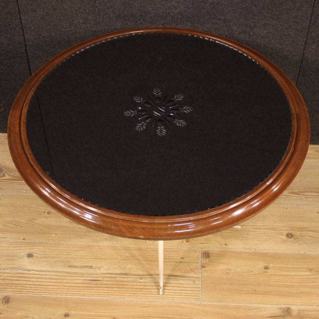 Table basse de design français en métal peint photo vintage