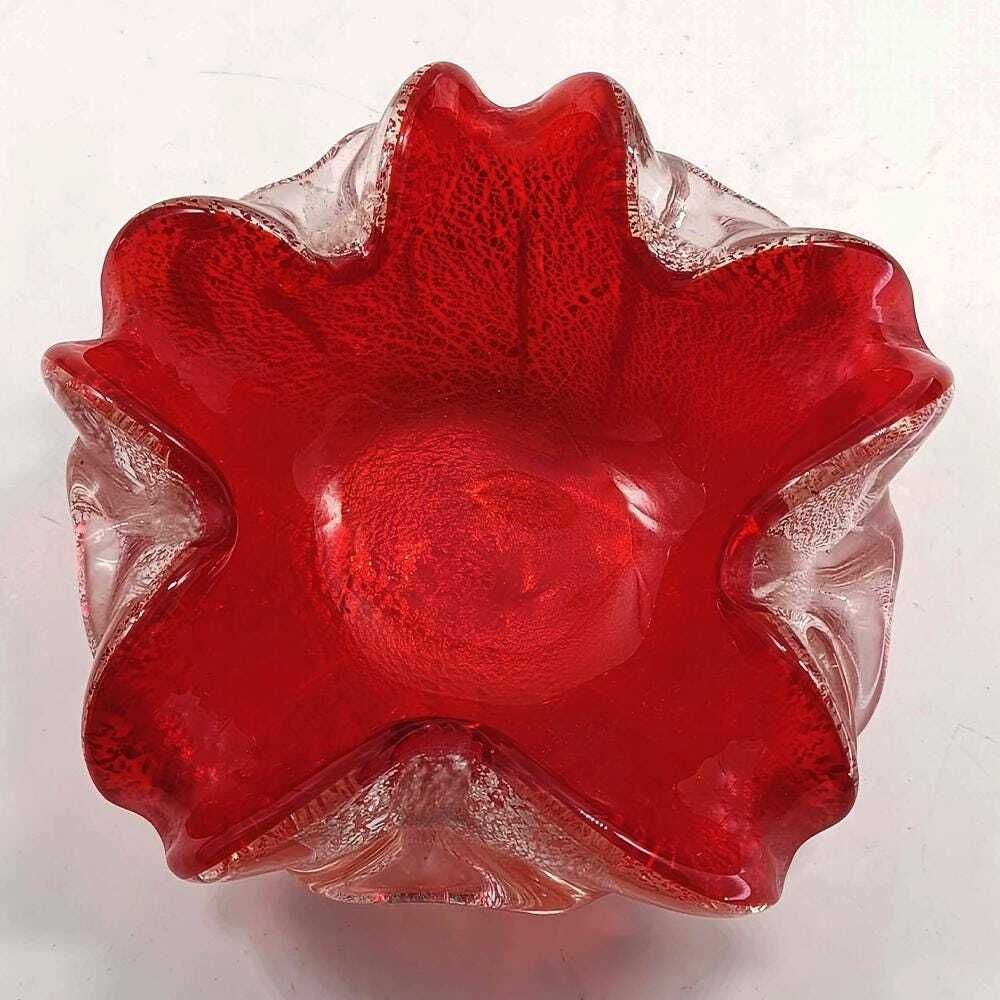 Vintage asbak in Muranoglas met zilveren afwerking, ca. jaren 1950, Made in Italy. photo buy