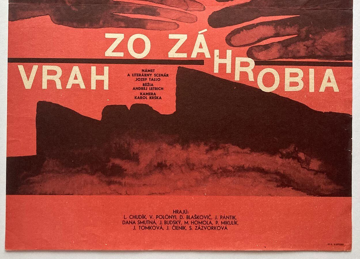 Original Film Poster, Murderer From Beyond The Grave, Milan Paštéka, 1967, Genuine Vintage Czech Design photo for sale