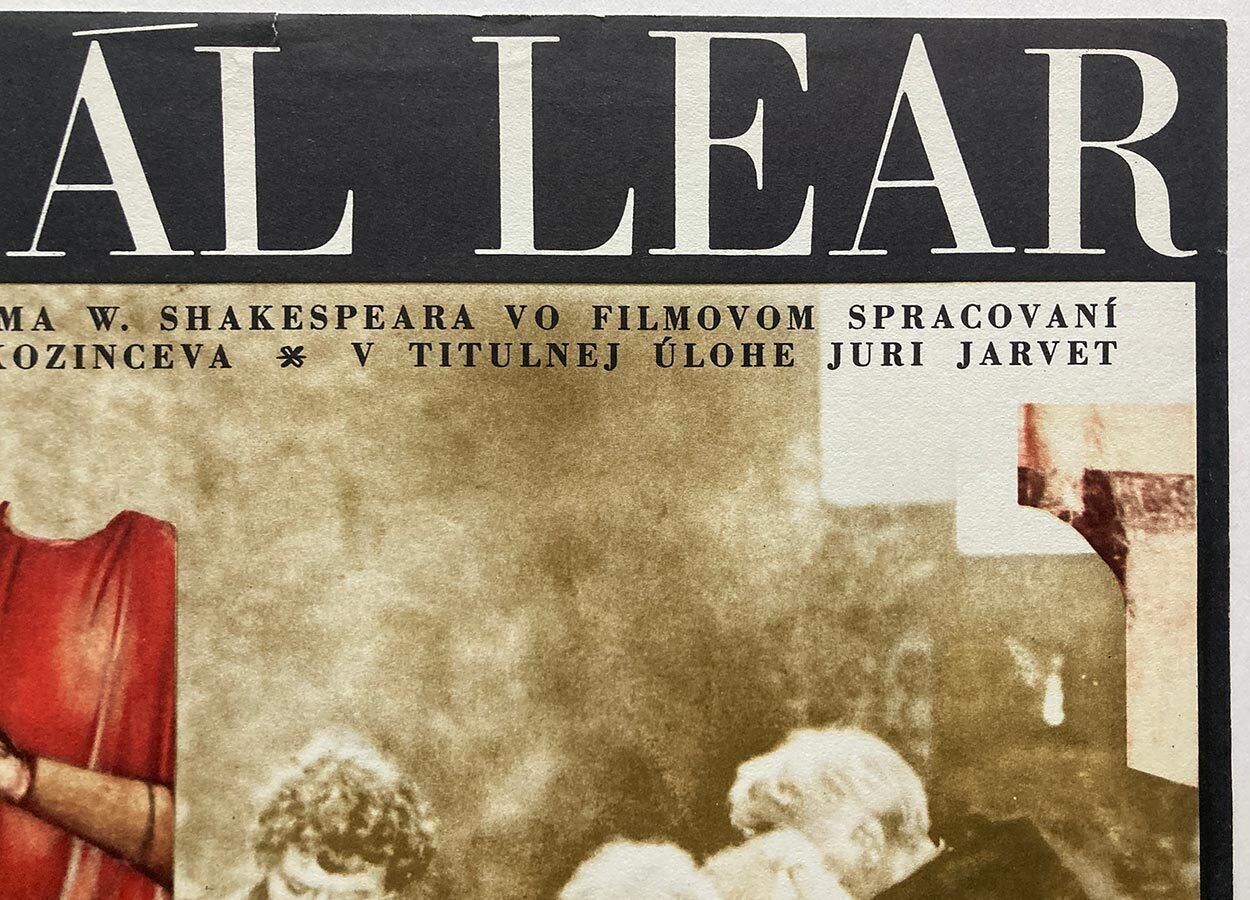 Originele filmaffiche, King Lear, Květa Pacovská, 1971, Vintage Tsjechisch ontwerp photo vinterior