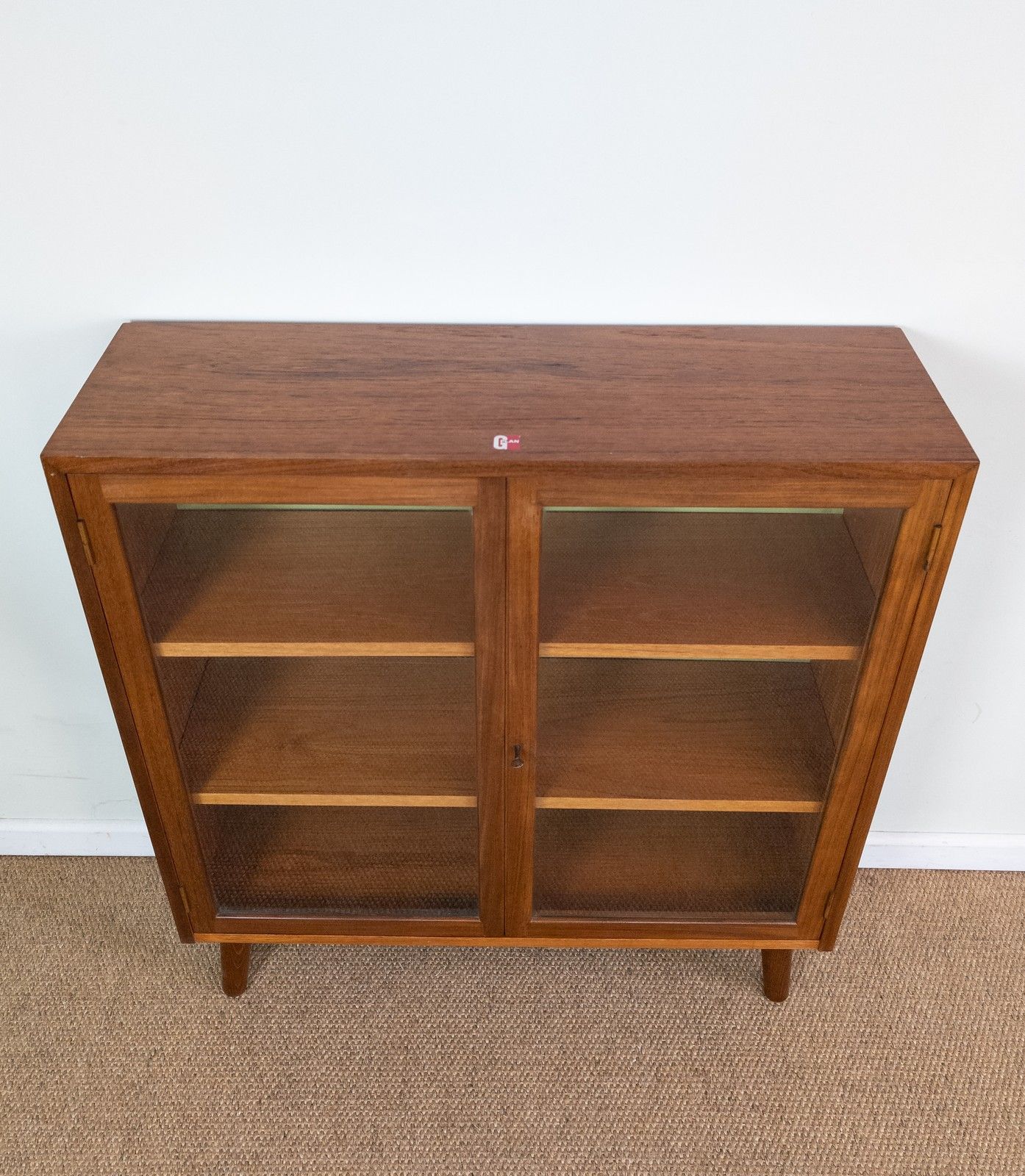 Furniture Refinished Vintage Teak Mid Century G Plan Small Green Glazed Cabinet Bookcase photo