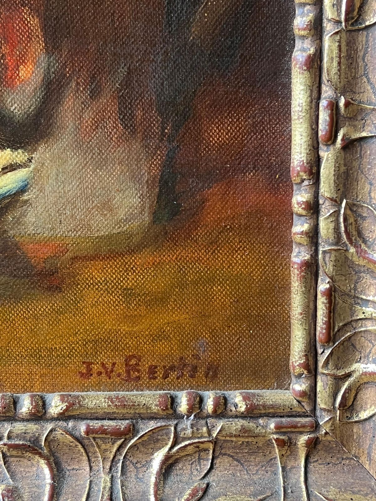 Antique French Signed Oil Painting Still Life Of Apples On Table Soft Light photo Art