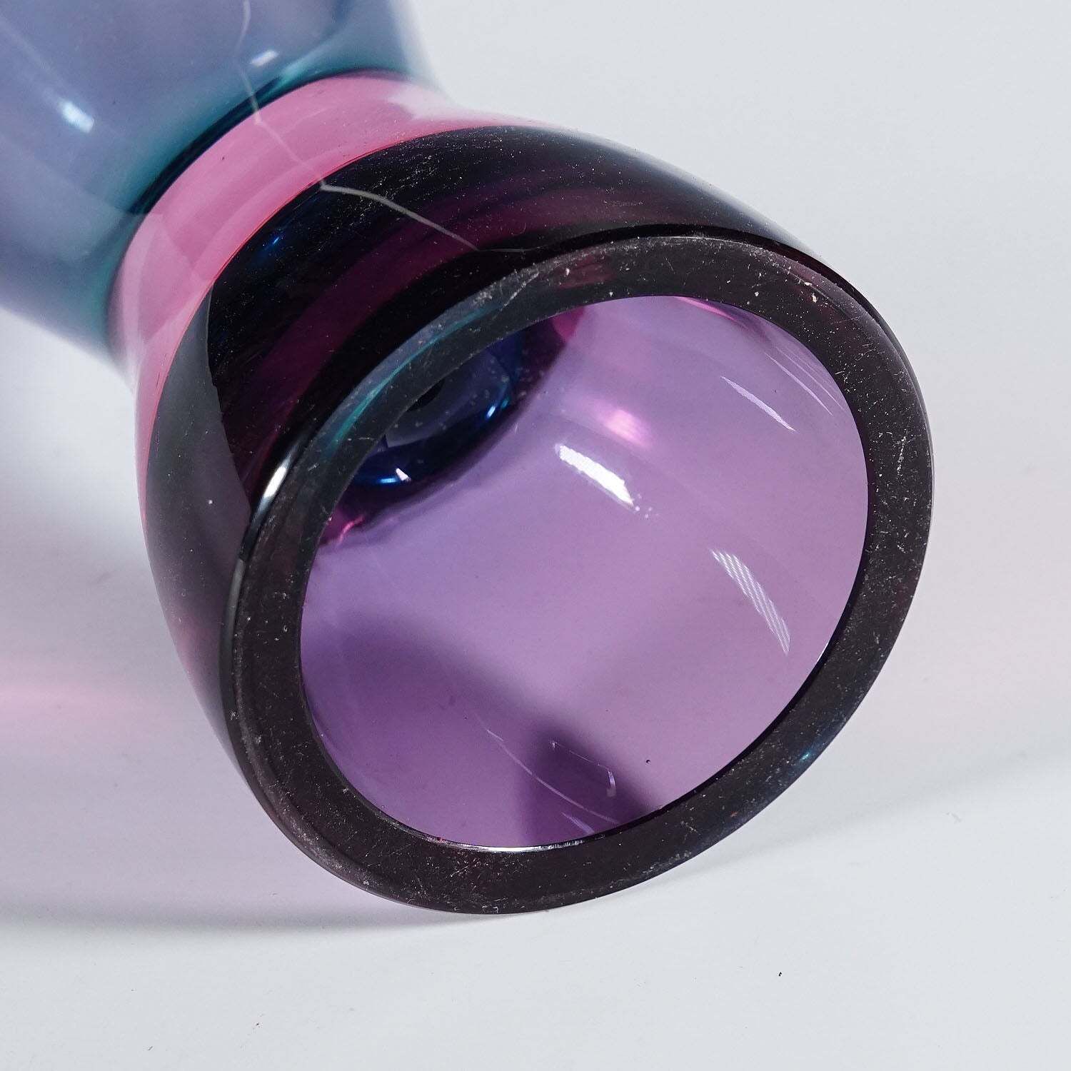 Archimede Seguso Sommerso Vase In Blue And Violet, Murano Italy Ca. 1960s photo buy