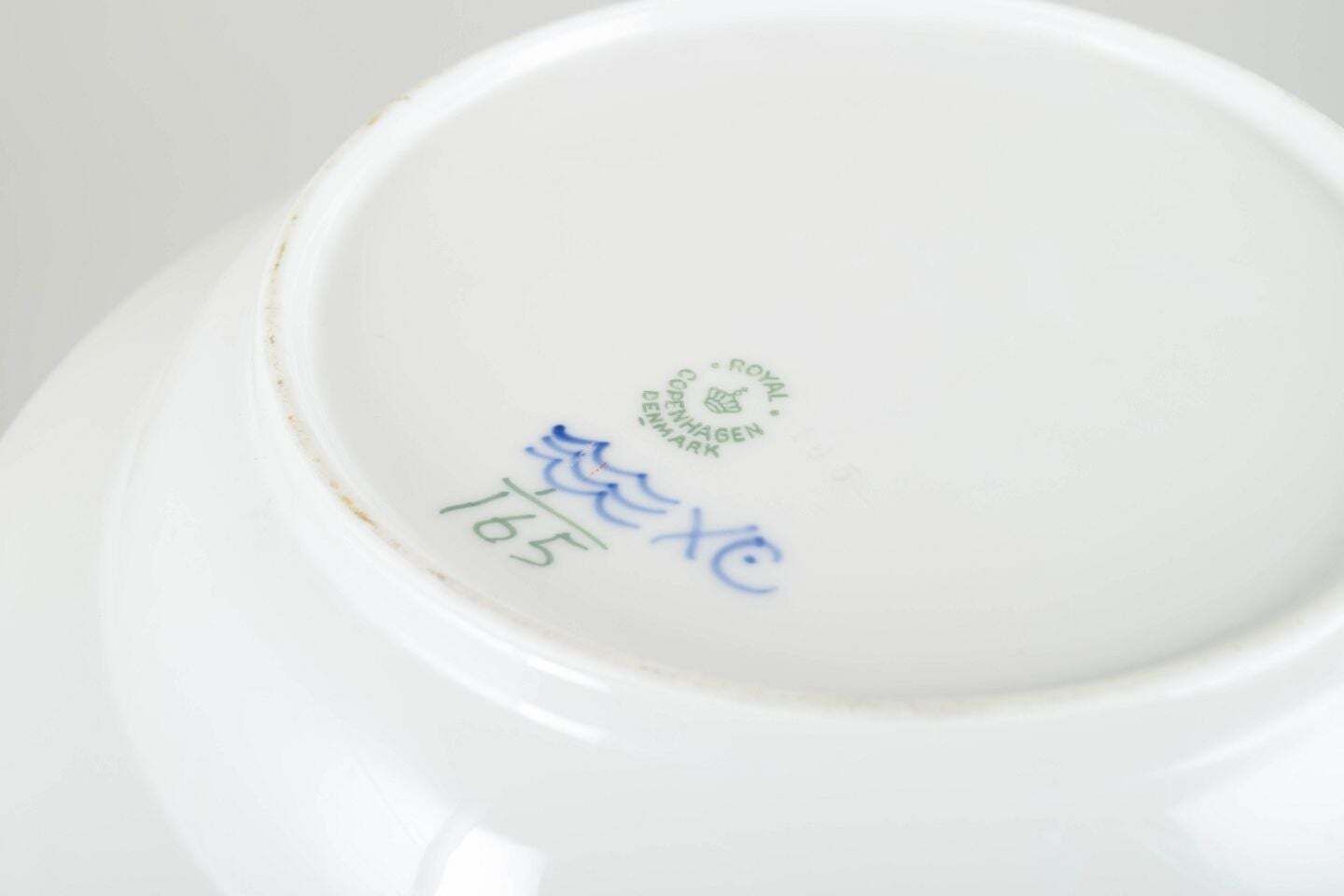 Royal Copenhagen, Blue Fluted Plain. Four Deep Plates In Porcelain. Dated 1957 photo Home Decor