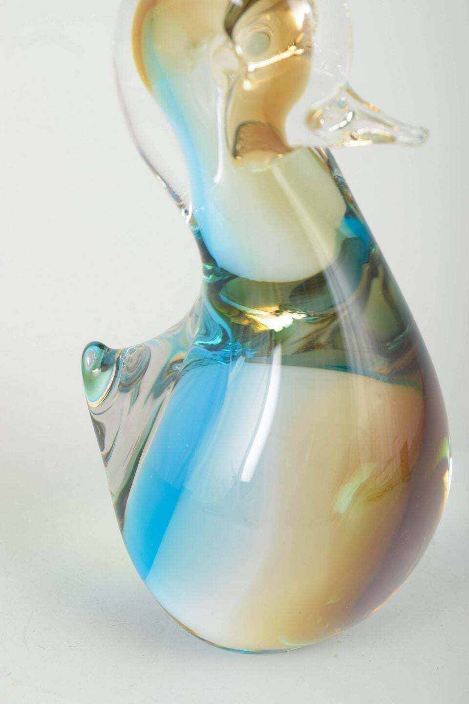 Ronneby, Zweden. Kunstglasfiguur "Eendje". Sommerso-techniek. Jaren 1970. photo for sale