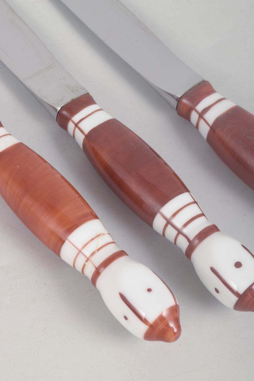 Bjørn Wiinblad, Rosenthal. Drie lunchmessen van roestvrij staal en porselein photo furniture