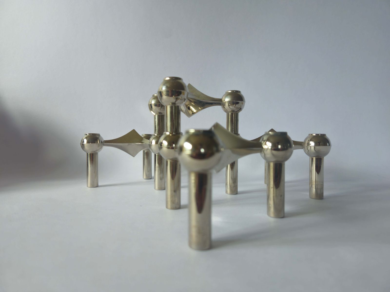 Home Decor Set Of Four Sculptural, Stackable Candle Holders Stoffi & Nagel For Bmf Nagel photo